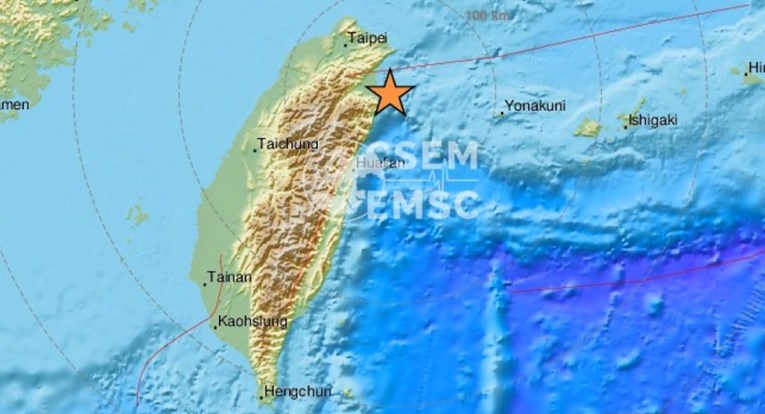 Potres na Tajvanu magnitude 5