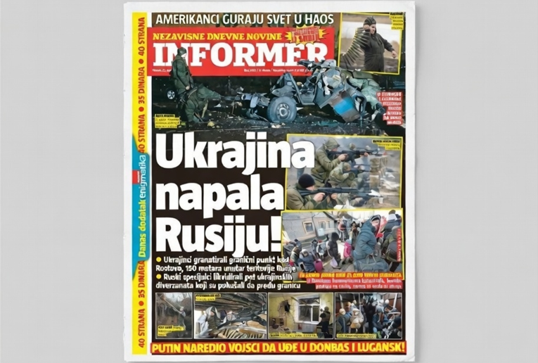 Naslovnica Vučićevog tabloida prije točno 4 godine: "Ukrajina napala Rusiju"
