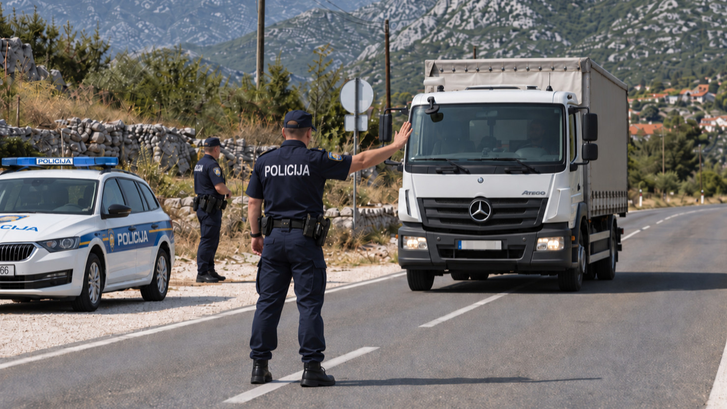 Kamionom krenuo na policajca, ovaj se morao baciti. Onda vukao policijski auto 30 m