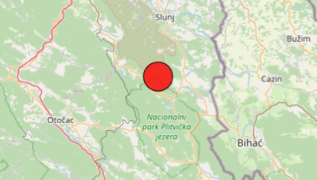 Potres kod Slunja magnitude 3.4 po Richteru