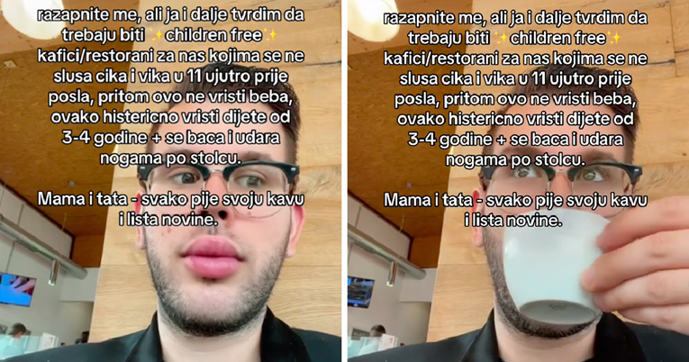 Domaći influencer: Trebaju nam child free kafići, ne sluša nam se vika u 11 ujutro