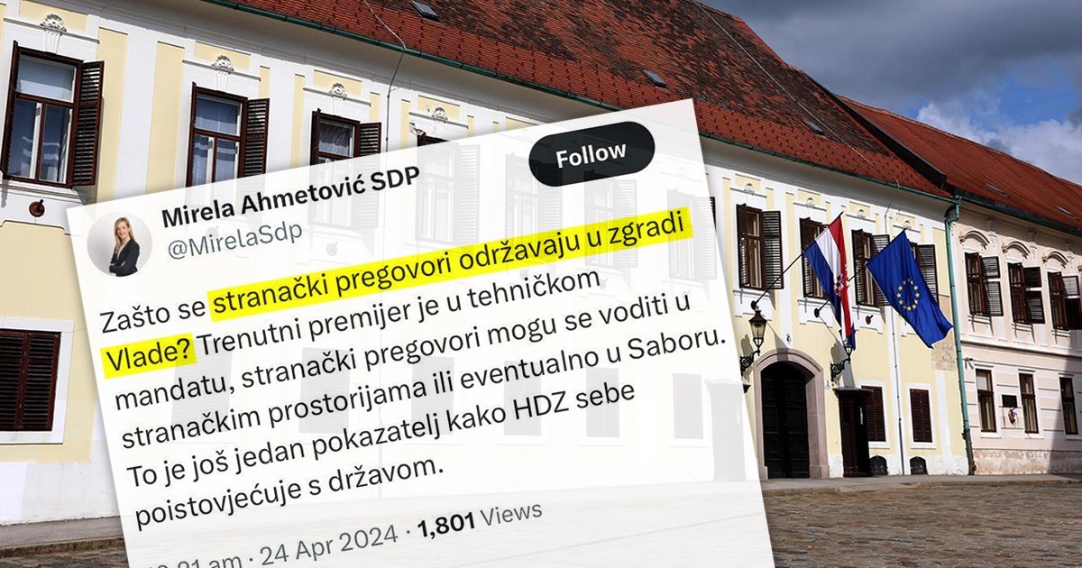SDP-ovka: Zašto se pregovori HDZ-a i DP-a održavaju u zgradi vlade?