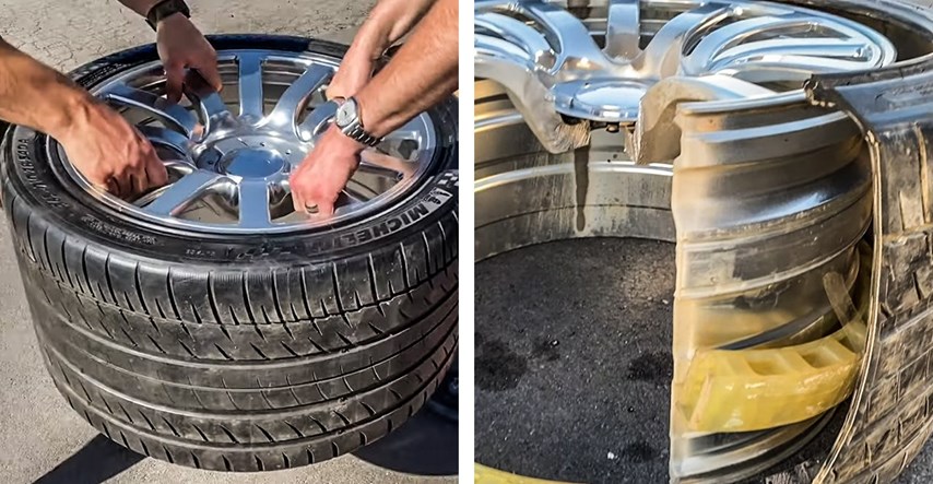 VIDEO Razrezali su kotač Bugattija vrijedan 35.000 eura, evo što su pronašli