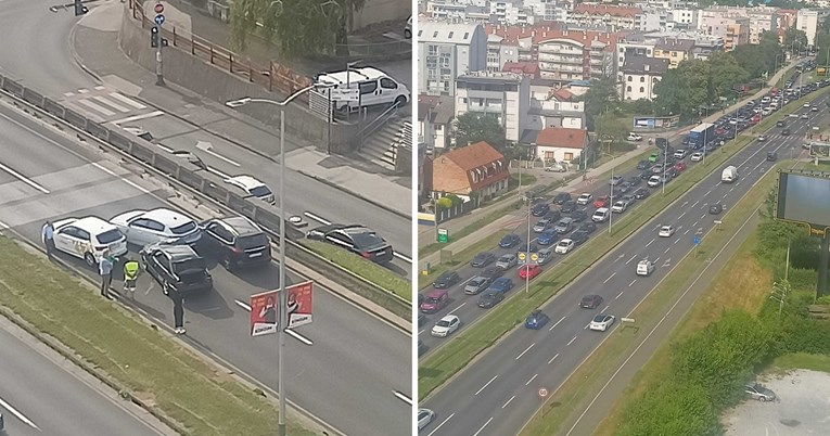 FOTO Sudar na Zagrebačkoj aveniji u Zagrebu, nastala ogromna kolona