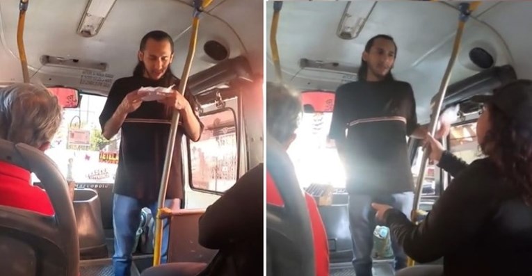 Širi se video bizarne pljačke u busu: Lopov govor čitao s papira, putnici ga sprdali