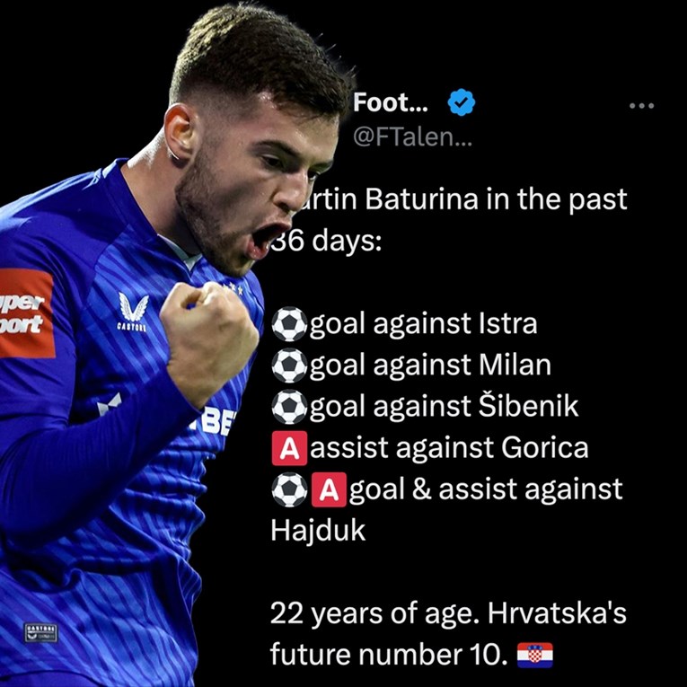 Lovac na talente podijelio Baturininu statistiku u zadnjih 36 dana. Pogledajte brojke