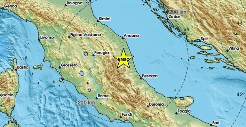 Potres magnitude 4 po Richteru pogodio Italiju