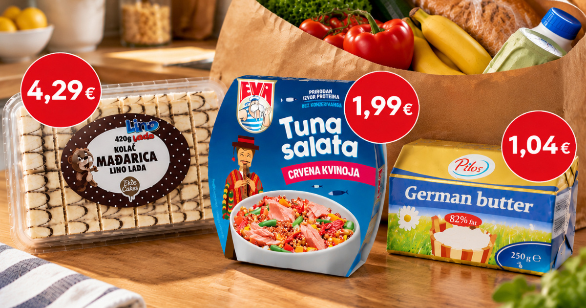 Akcije u trgovinama: Pilos maslac za samo 1,04 €, Lino Lada Mađarica 4,29 €