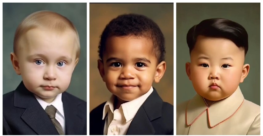 Prepoznajete li ove klince? AI fotke svjetskih vođa dok su bili bebe viralni su hit