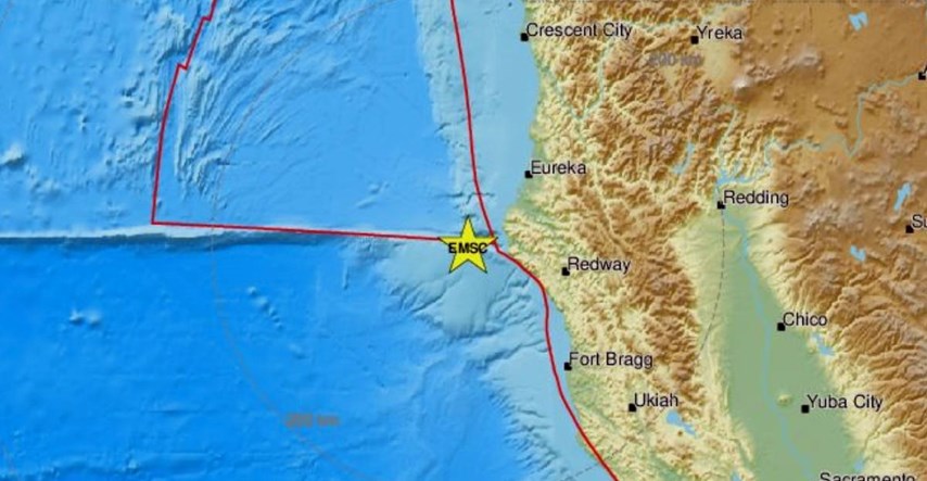 Potres magnitude 6.2 u oceanu kod Kalifornije