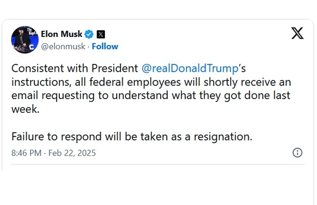 Saveznim zaposlenicima u SAD-u poslan mail. Musk im je postavio ultimatum