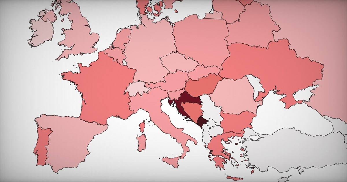 Ovo je karta poreza na kupnju. Hrvatska je najgora u EU