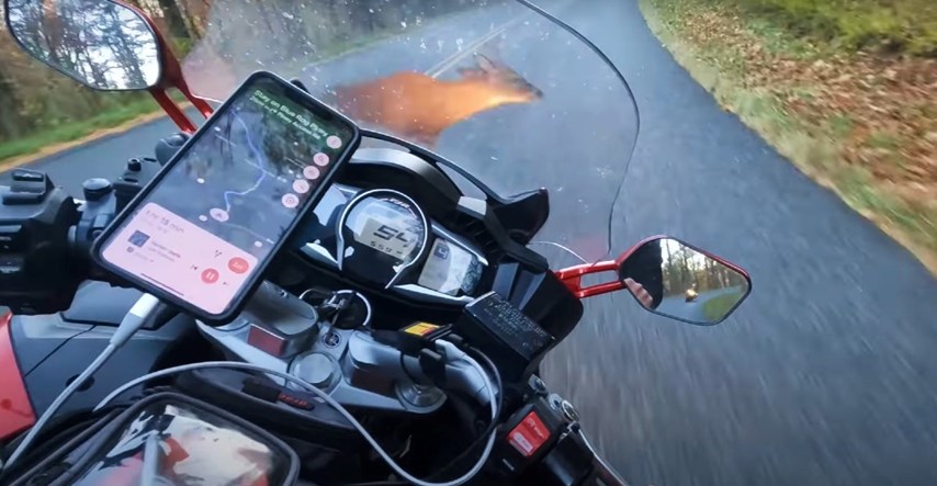 VIDEO Motociklom naletio na jelena pri 87 km/h
