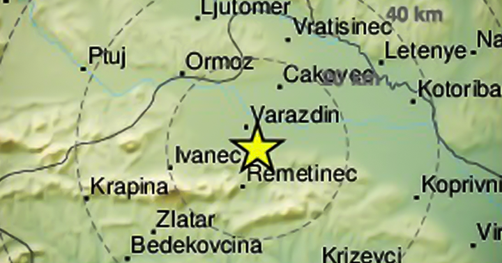 Dva slabija potresa na varaždinskom području