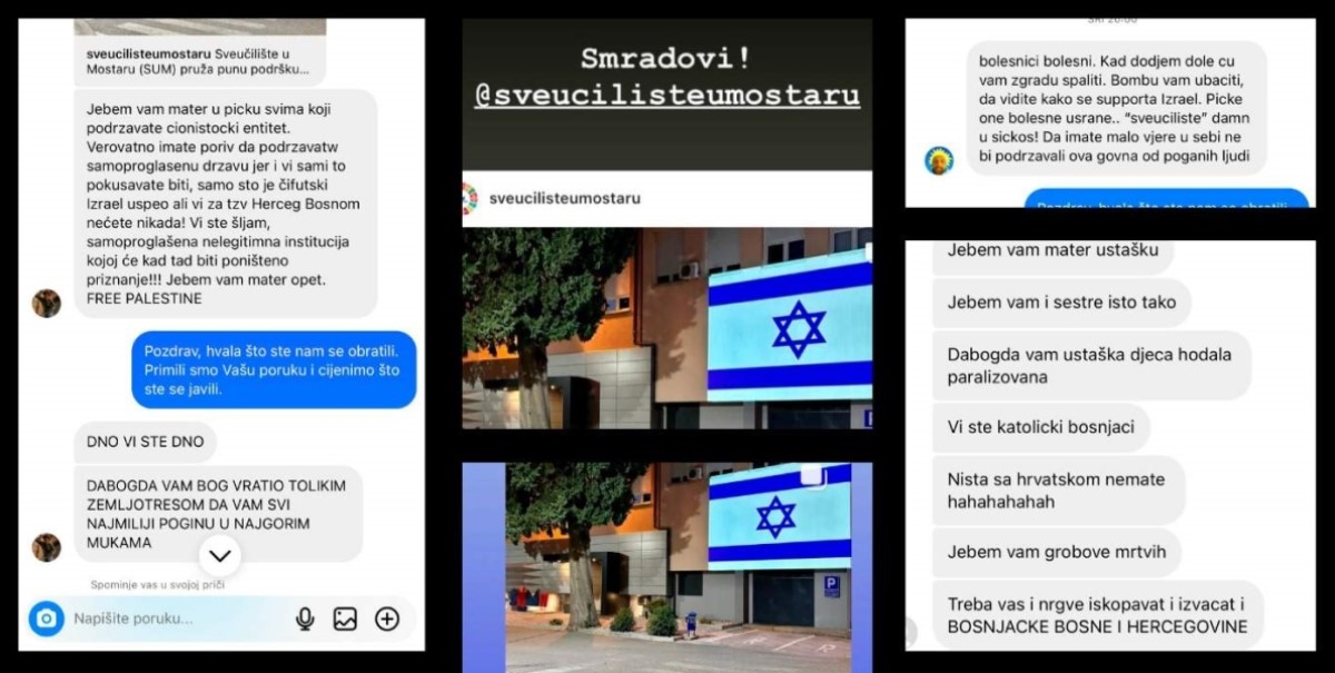 Sveučilište u Mostaru objavilo prijetnje koje je dobilo zbog podrške Izraelu