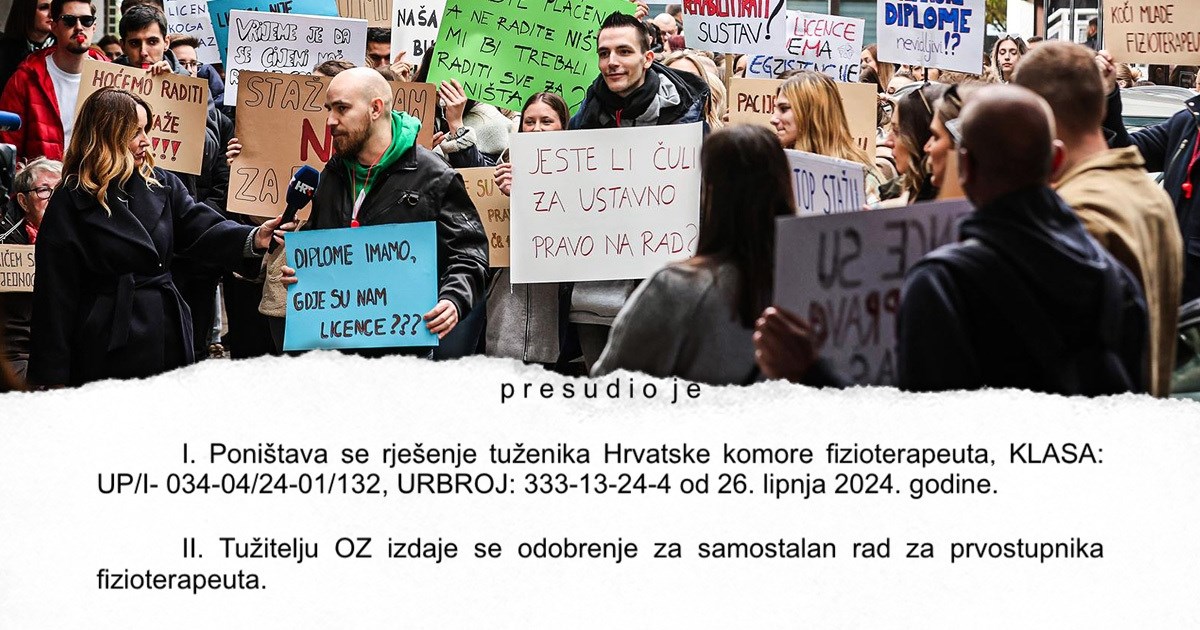 Komora izgubila na sudu od fizioterapeuta. Moraju mu izdati licencu. "Ovo je početak"