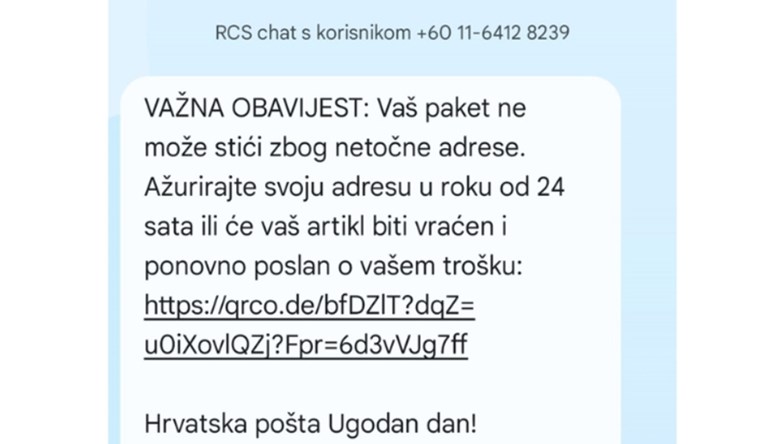 Prevaranti opet šalju lažne SMS-ove pošte. "Ne otvarajte link"