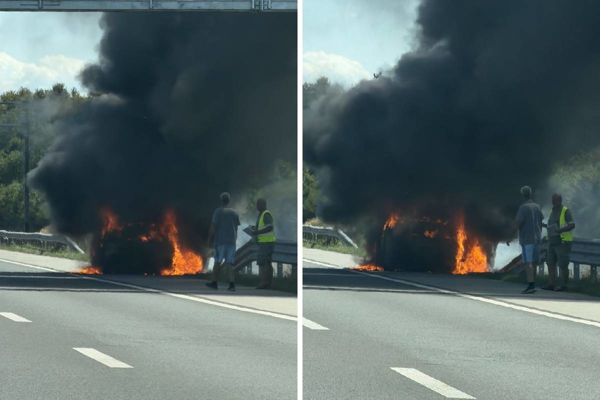 Na A3 u potpunosti izgorio automobil
