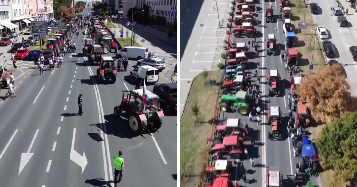 Centar Novog Sada blokiran traktorima