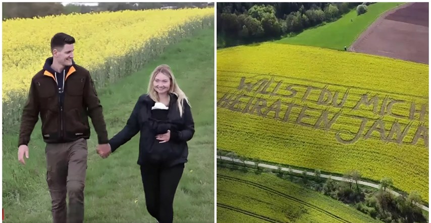 Traktorom napravio poruku kako bi zaprosio djevojku pa se zbunio i napravio grešku