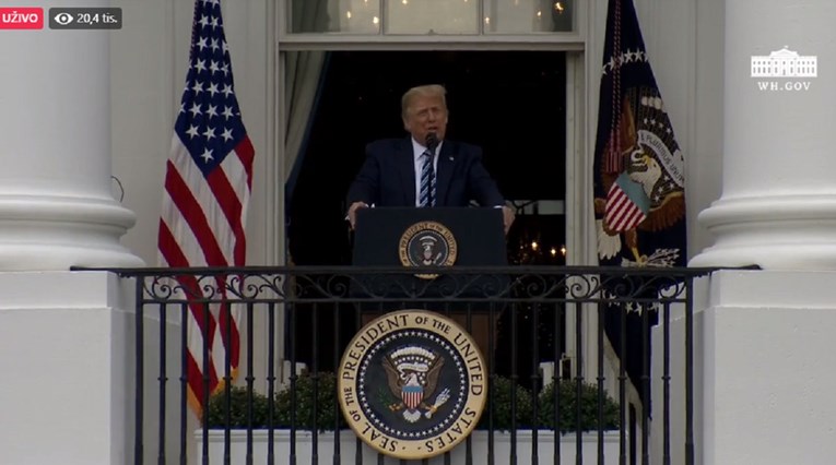 VIDEO Trump s balkona Bijele kuće: Osjećam se odlično, izbrisat ćemo kineski virus