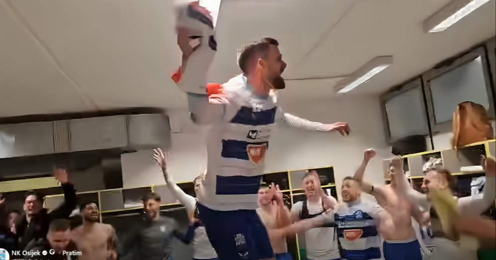 VIDEO Ludo slavlje igrača Osijeka nakon druge uzastopne pobjede