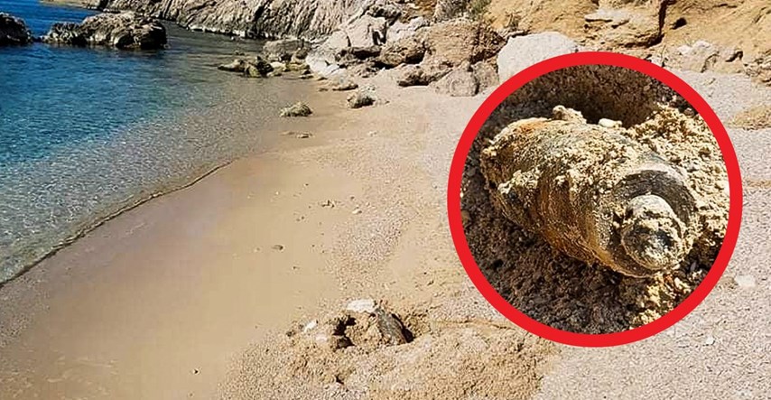 VIDEO Na plaži kod Omiša pronađena topovska granata iz Drugog svjetskog rata