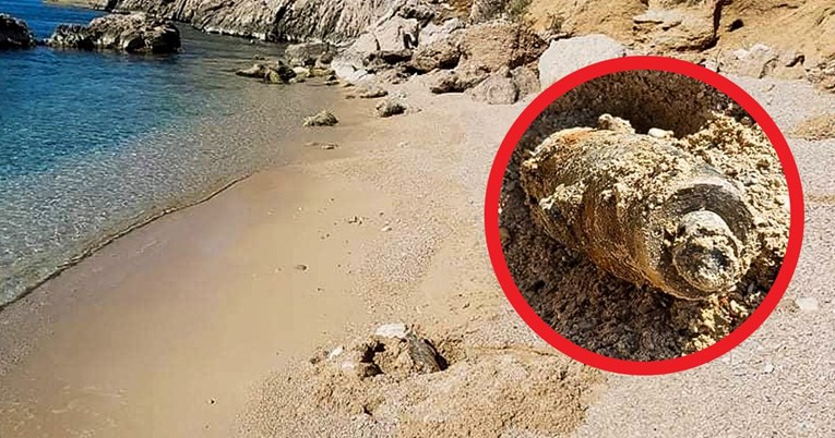 VIDEO Na plaži kod Omiša pronađena topovska granata iz Drugog svjetskog rata
