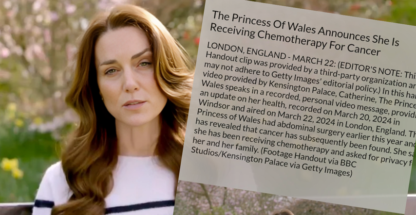 Getty Images ogradio se od videa u kojem Kate otkriva da ima rak, evo zašto