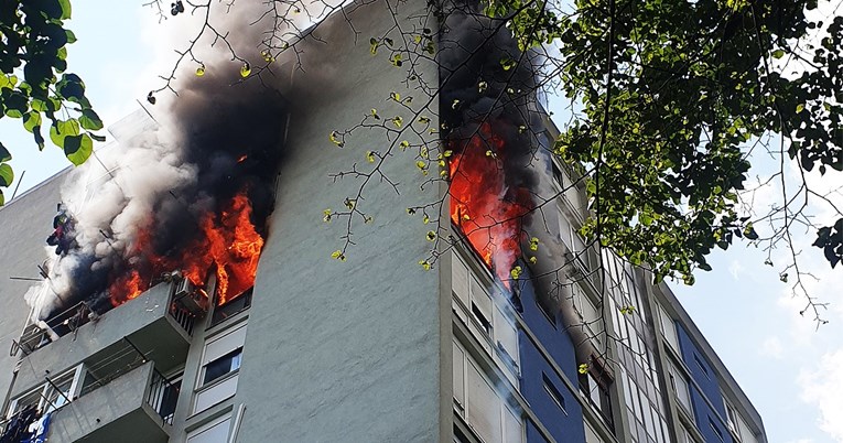 VIDEO I FOTO Požar se s 9. kata proširio na 10. i 11. kat, četiri osobe ozlijeđene