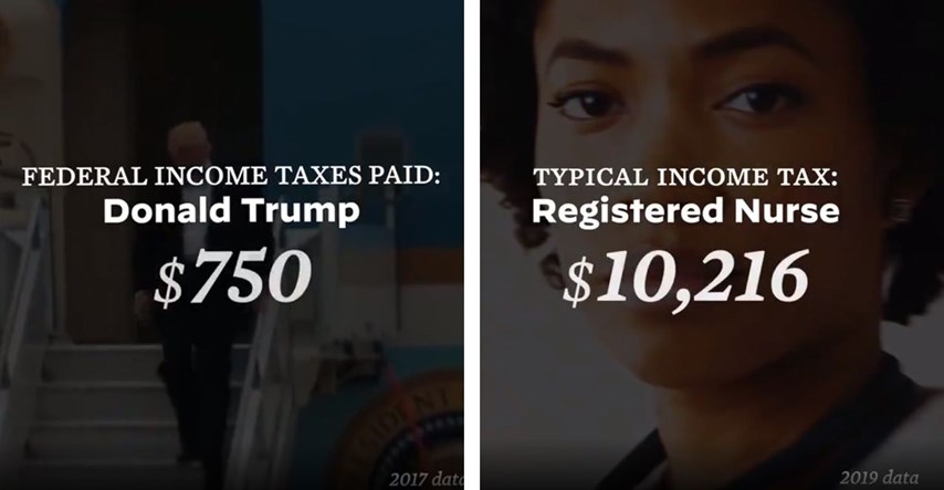 Trump je u godinu dana platio 13 puta manje poreza na dohodak nego medicinska sestra