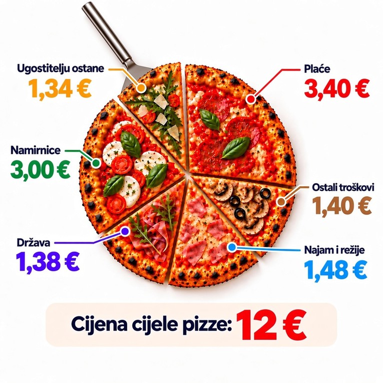 Ako jelo u restoranu košta 12 eura, koliko zapravo dobije ugostitelj?