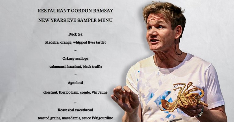 Ramsay objavio jelovnik svog restorana za doček Nove: 3400 kuna po osobi, bez pića