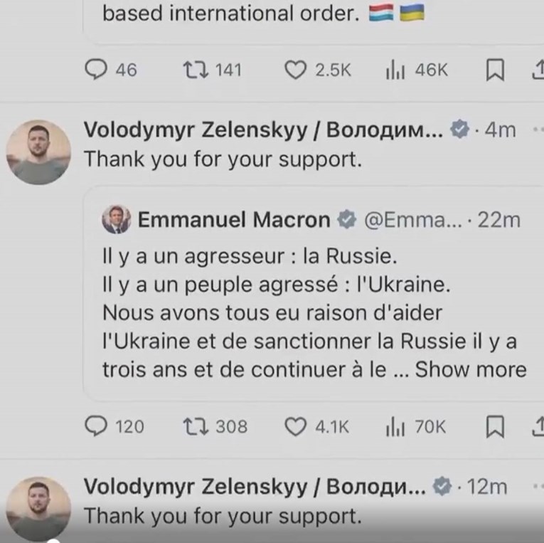 Zelenski šalje istu poruku svjetskim liderima nakon optužbi JD Vancea za nezahvalnost