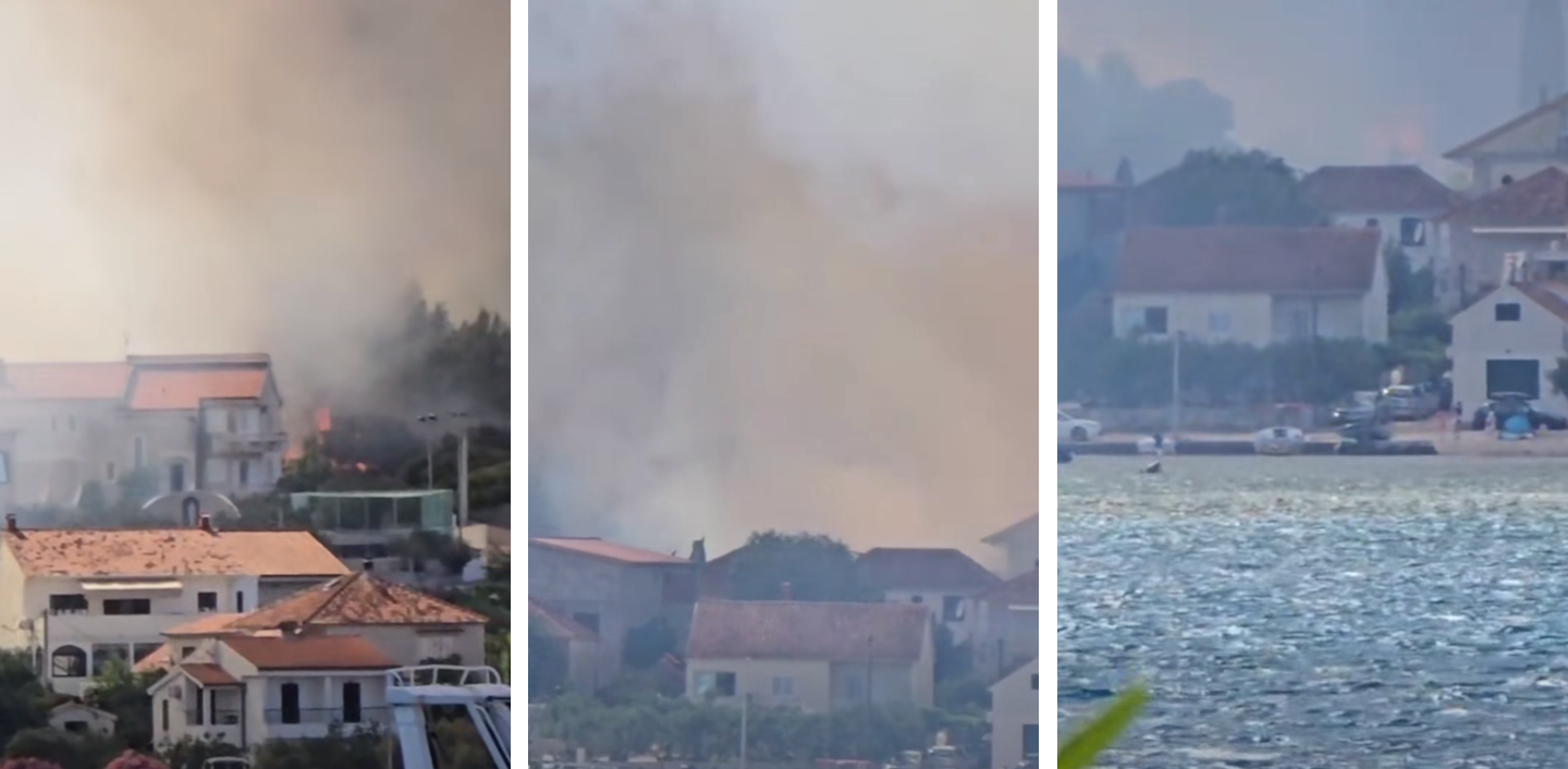 VIDEO Gori kod Trogira, u opasnosti u kuće