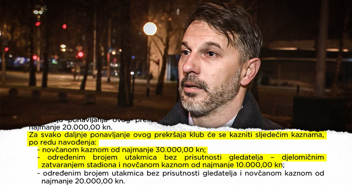 Klakočer kaznu koju je izrekao Hajduku pravda člankom 88. Evo što u njemu piše