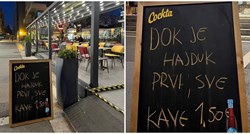 Splitska palačinkarnica kavu spustila na 1.50 €: "Tako će biti dok je Hajduk prvi"