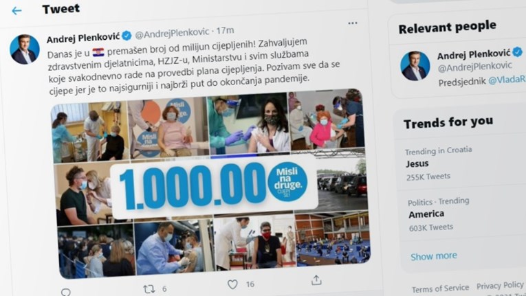 Plenković: Danas je premašen broj od milijun cijepljenih u Hrvatskoj