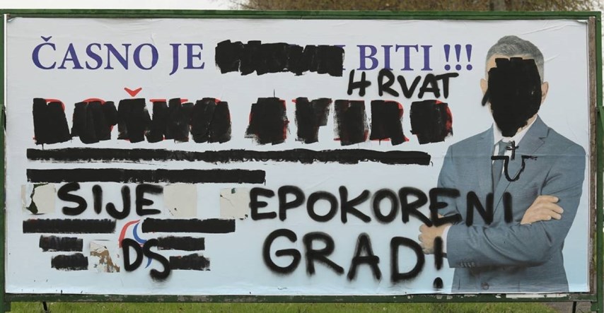 U Osijeku uništen plakat Demokratskog saveza Srba, na njega napisali ustaško U