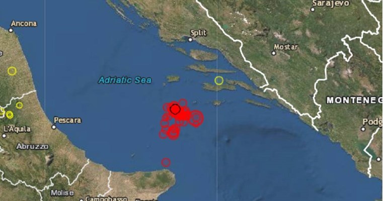 20-ak potresa u Jadranu tijekom noći, tri su imala magnitudu veću od 3