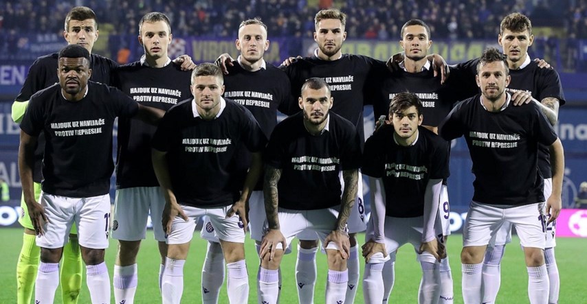 Hajdukovci majicama podržali navijače, Dinamo traži da budu kažnjeni