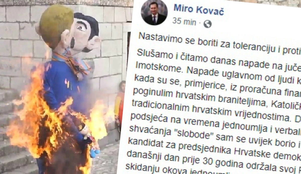 Miro Kovač nije osudio spaljivanje lutaka gej para s djetetom, napao Novosti