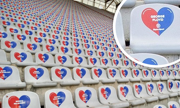 Wonderful gesture by a Hajduk fan: George Floyd's name appeared in a heart on Poljud