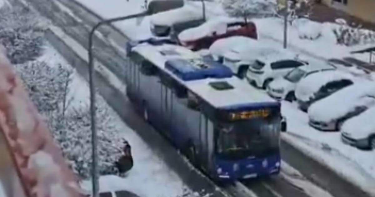 Autobus u Beogradu vozio u rikverc zbog poledice. Pogledajte video