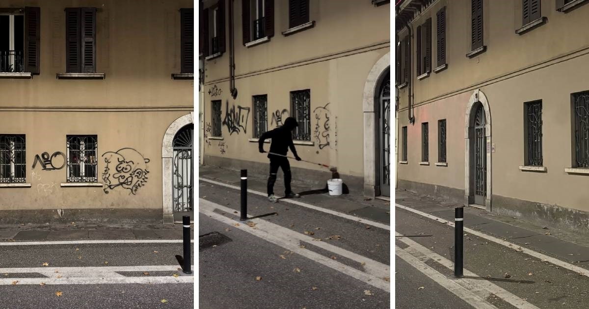 Anonimni umjetnik u Italiji noću uklanja grafite sa zidova