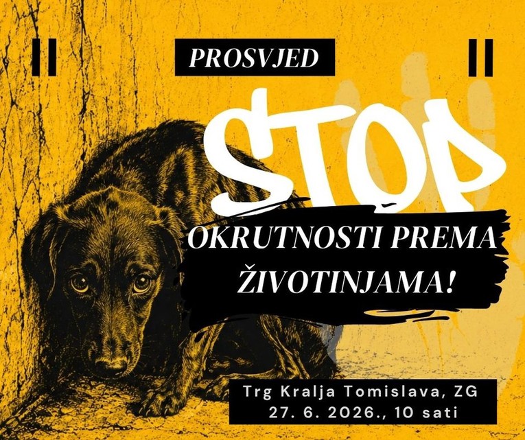 Sutra u 10 prosvjed u Zagrebu. Udruge: Dosta je. Koliko još životinja mora patiti?