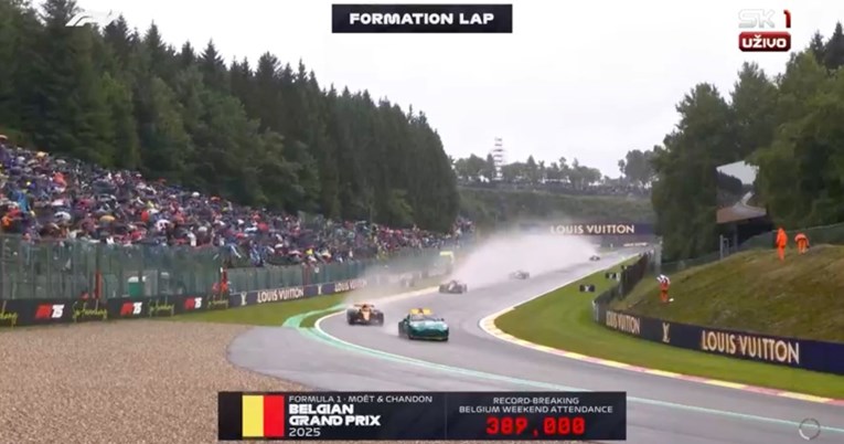 Start VN Belgije kasnio je zbog uvjeta na stazi. Pogledajte kako je to izgledalo