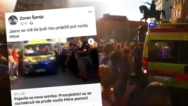 Šprajc objavio video, tvrdi da su prosvjednici pustili hitnu. To nije cijela istina