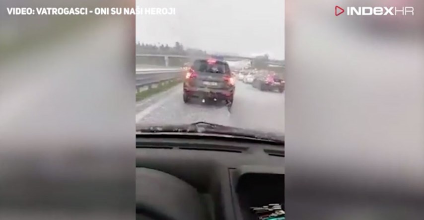 VIDEO Parkirali se ispod nadvožnjaka na autocesti da se zaštite od tuče?