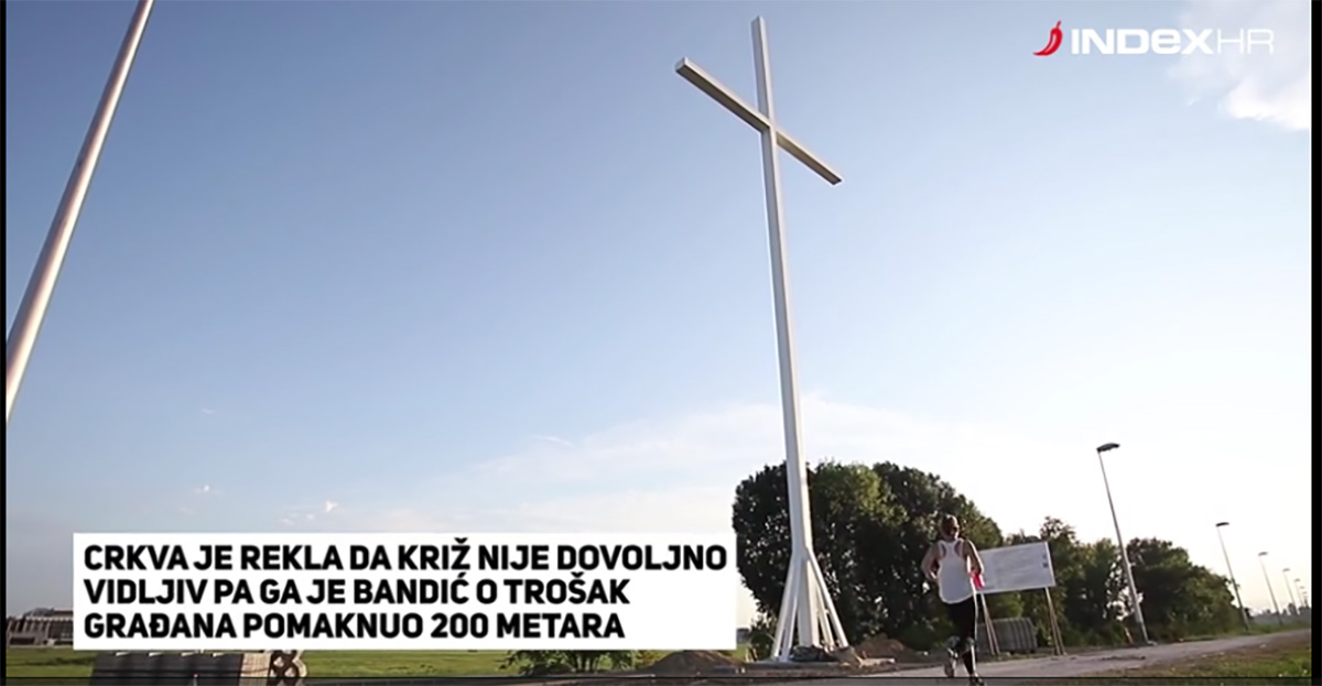 VIDEO Divovski križ u Zagrebu na novoj lokaciji, premještaj koštao 750.000 kuna